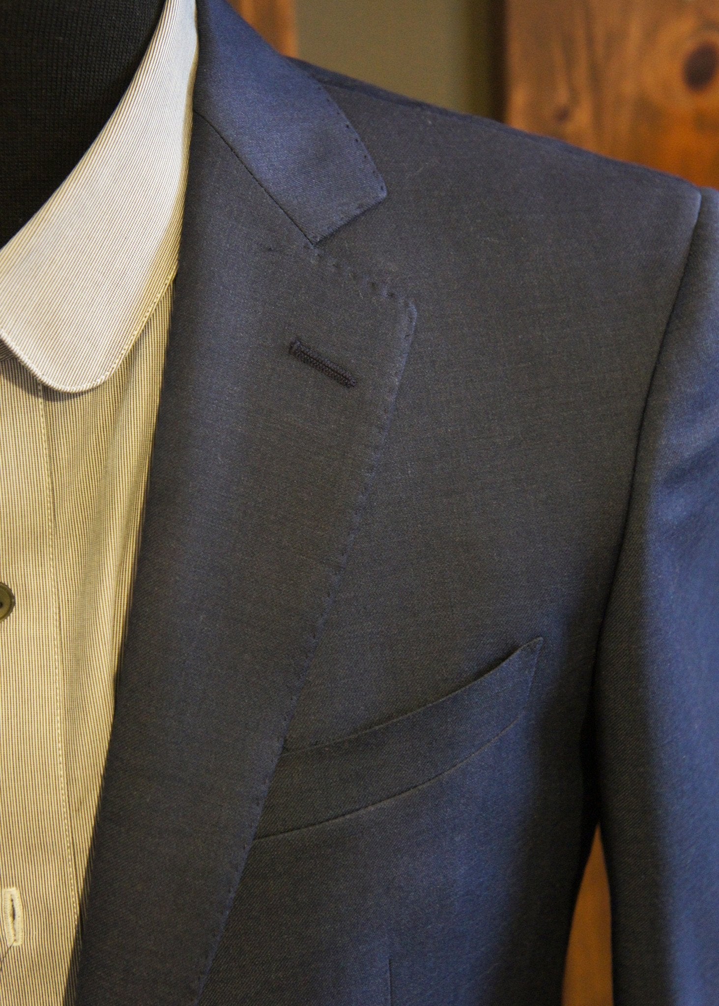 Navy 2 piece classic suit-Bykowski Tailor & Garb high armholes tailored fit slim fit Wool Made in USA hand crafted Gatsby Classic Dapper