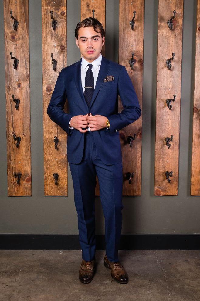Navy 2 piece classic suit-Bykowski Tailor & Garb high armholes tailored fit slim fit Wool Made in USA hand crafted Gatsby Classic Dapper