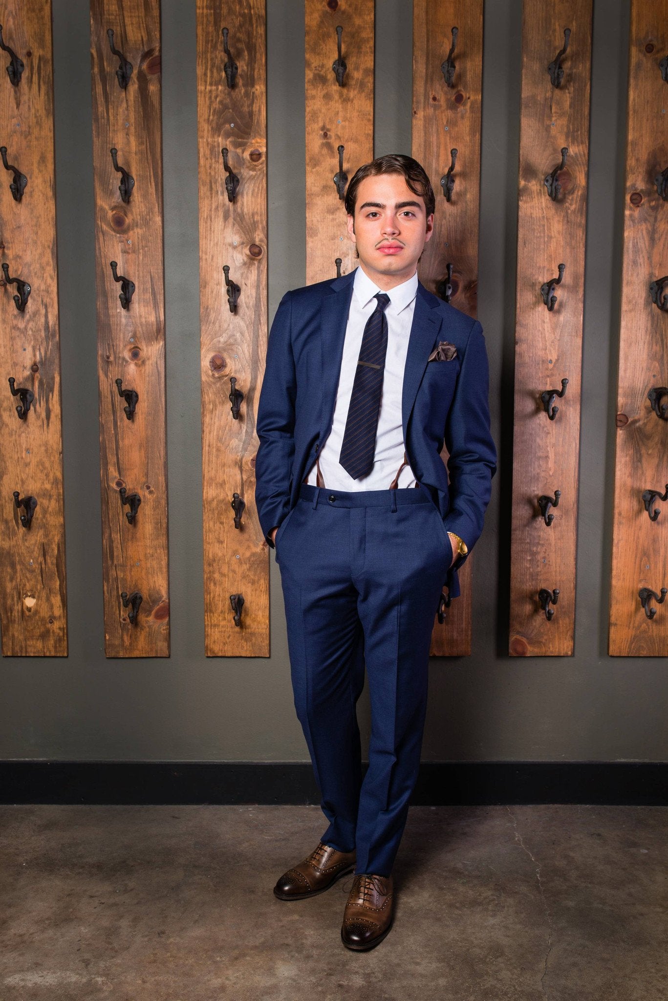 Navy 2 piece classic suit-Bykowski Tailor & Garb high armholes tailored fit slim fit Wool Made in USA hand crafted Gatsby Classic Dapper
