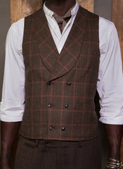 tailored fit slim fit Victorian heritage clothing peaky blinders Edwardian double breasted waistcoat Dapper Barbershop 6 button 1930's 1920's 1910's 1800's Wool vintage inspired Vest Rustic Made in USA Handcrafted