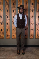 Bykowski Tailor & Garb peaky blinders Gatsby Vest tailored waistcoat slim fit Made in USA heritage clothing Edwardian double breasted Dapper Corduroy brown Barbershop 1930's 1910's prohibition