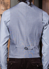 Bykowski Tailor & Garb tailored fit slim fit Wool Made in USA Linen lapel vest heritage clothing Handcrafted Edwardian double breasted waistcoat double breasted Dapper Casual Barbershop 1930's 1910's