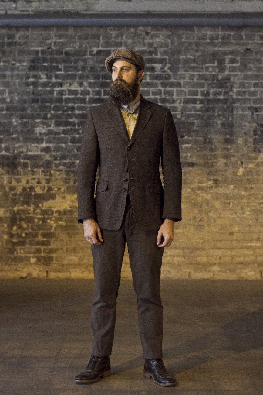 5 button sack Coat - Bykowski Tailor & Garb 5 button sack Coat - Bykowski Tailor & Garb Cotton Linen Wool vintage inspired Victorian tailored fit slim fit Rustic Railroad prohibition peaky blinders Made in USA heritage clothing Gatsby Edwardian Casual 1930's 1920's 1910's 1800's