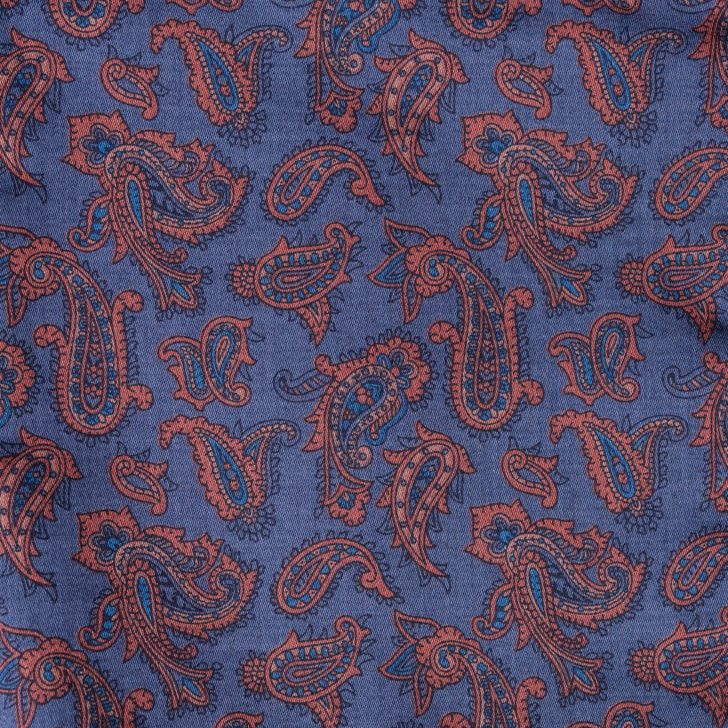 Blue Rust Paisley Pocket Square