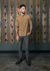 Banded Collar Hand-Loom Shirt