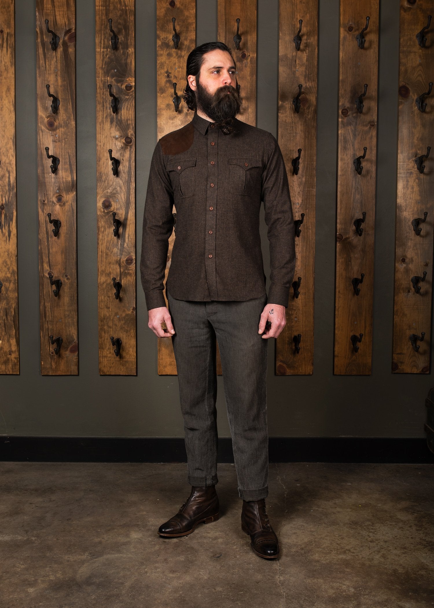 Marksman Check - Black and Brown Shirt