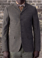 Brushed Denim sack coat- Bykowski Tailor & Garb sack coat Denim Handcrafted vintage inspired Victorian prohibition Railroad peaky blinders Made in USA herringbone heritage clothing Gatsby Edwardian Casual 1930's 1920's 1910's 1800's