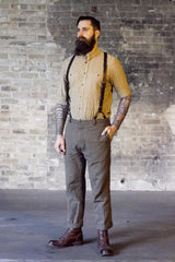 Casual Trousers - Bykowski Tailor & Garb suspenders prohibition Railroad Edwardian Denim Casual 1930's 1920's 1910's vintage inspired Rustic Made in USA Handcrafted