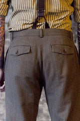 Casual Trousers - Bykowski Tailor & Garb suspenders prohibition Railroad Edwardian Denim Casual 1930's 1920's 1910's vintage inspired Rustic Made in USA Handcrafted