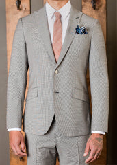 White/black Classic Peak Slant Pocket Suit