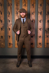 Classic Tweed Suit-Bykowski Tailor & Garb Wool vintage inspired slim fit prohibition peaky blinders Made in USA high armholes heritage clothing Handcrafted Gatsby English Tweed Edwardian Dapper Classic brown 1930's 1920's 1910's