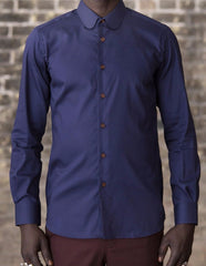 Club collar shirt -Bykowski Tailor & Garb tailored fit prohibition Edwardian 1930's 1920's Classic Handcrafted Made in USA heritage clothing Cotton Dapper