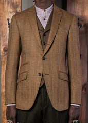 Bykowski Tailor & Garb- Crossley Jacket semi peak lapel vintage inspired Wool tailored fit prohibition peaky blinders Made in USA heritage clothing Gatsby English Tweed Edwardian Dapper Casual 1930's 1920's 1910's tweed