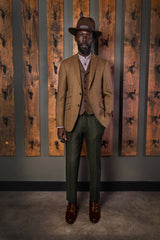 Bykowski Tailor & Garb- Crossley Jacket semi peak lapel vintage inspired Wool tailored fit prohibition peaky blinders Made in USA heritage clothing Gatsby English Tweed Edwardian Dapper Casual 1930's 1920's 1910's tweed
