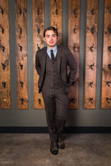 Crossley Suit-Bykowski Tailor & Garb slim fit Wool tailored fit Rustic semi peak lapel prohibition peaky blinders Made in USA heritage clothing Handcrafted Gatsby English Tweed Edwardian Dapper Classic Art Deco 1930's 1920's 1910's