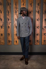 Curved peak lapel double breasted jacket-Bykowski Tailor & Garb Victorian Wool vintage inspired tailored fit Rustic prohibition Railroad peaky blinders Linen heritage clothing Edwardian Dapper Casual 1930's 1920's 1910's 1800's Curved Peak Lapel double breasted jacket Made in USA Handcrafted