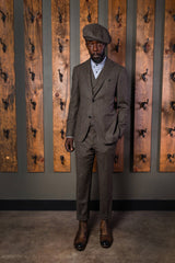 Derby Tweed Suit-Bykowski Tailor & Garb English Tweed sack coat peaky blinders prohibition semi peak lapel tailored fit slim fit Wool heritage clothing Gatsby Edwardian Dapper Classic Casual 1930's 1920's 1910's vintage inspired tweed Rustic Made in USA Handcrafted