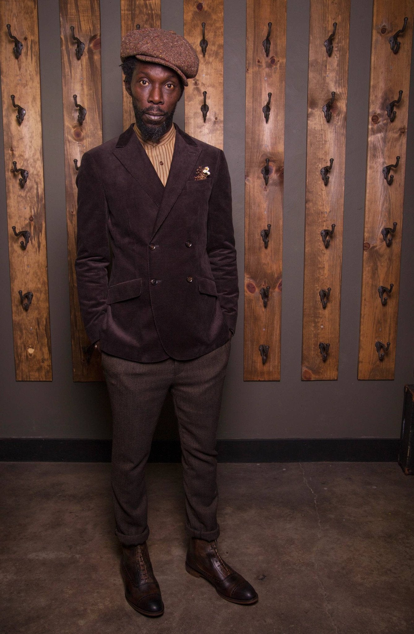 2x4 Double breasted Jacket-Bykowski Tailor & Garb semi peak lapel slim fit tailored fit Wool prohibition Rustic peaky blinders heritage clothing hand crafted Edwardian Gatsby double breasted jacket Dapper 1930's 1920's 1910's Made in USA Handcrafted Corduroy Casual