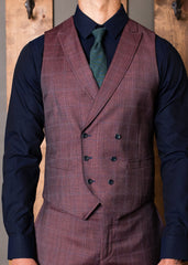 Violet Check 3x6 Peak Lapel Vest