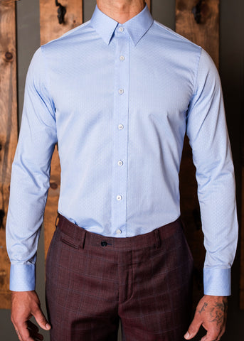Blue Floral Standard Spread Shirt