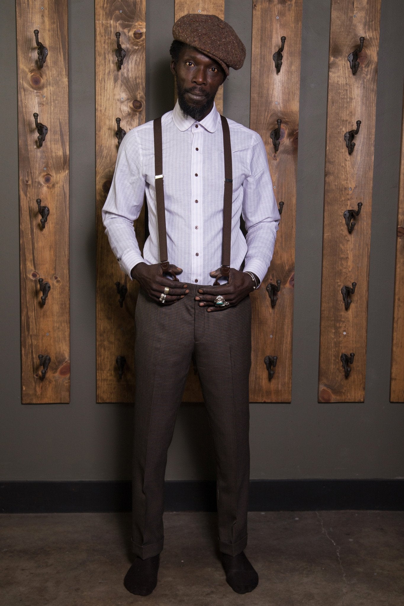 Linen Stripe Club collar Shirt-Bykowski Tailor & Garb Linen prohibition slim fit tailored fit vintage inspired heritage clothing Made in USA Gatsby Classic Dapper Edwardian 1930's 1920's 1910's