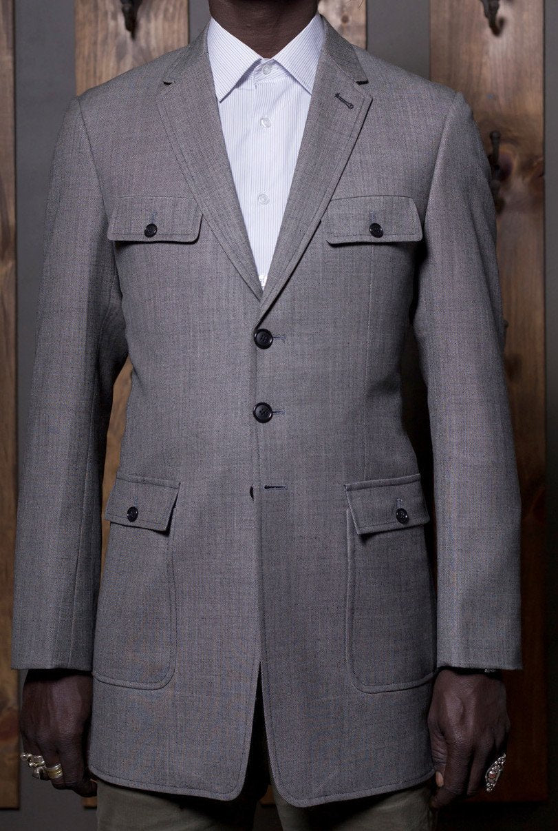 Long Jacket- Bykowski Tailor & Garb slim fit tailored fit Wool vintage inspired Rustic peaky blinders Made in USA heritage clothing Handcrafted Gatsby Edwardian Dapper Art Deco 1930's 1920's 1910's