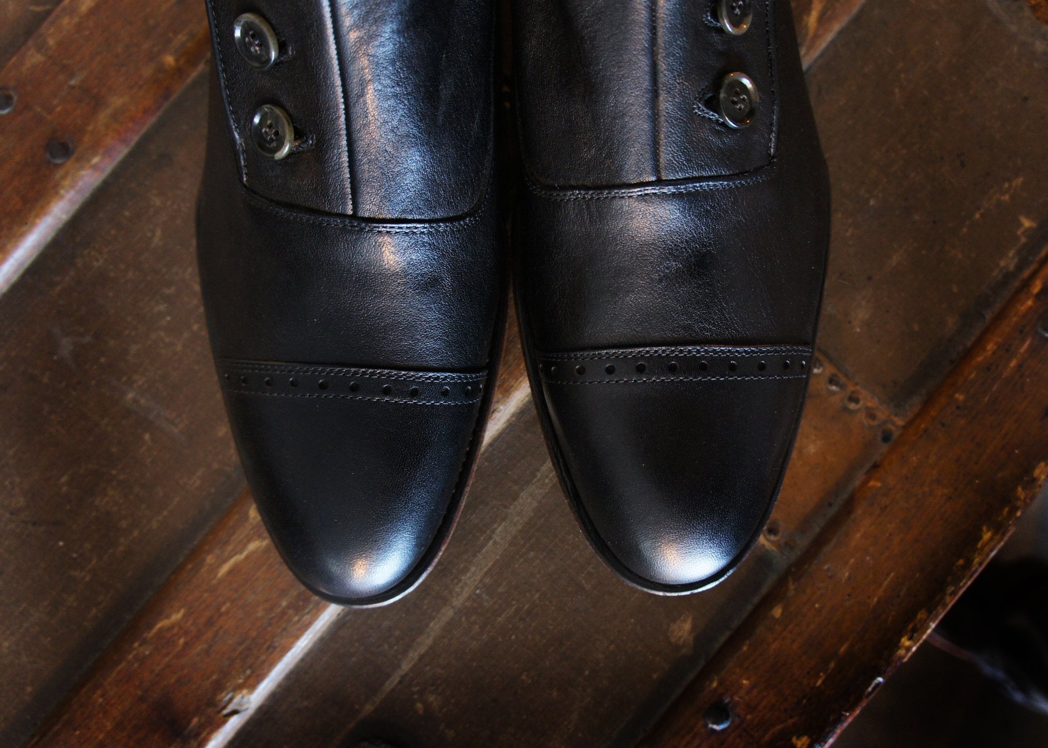 Merganser Button Boot Black ( made to order only)
