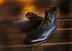 Merganser Button Boot Black ( made to order only)