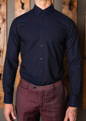 Navy blue Floral Standard Spread Shirt
