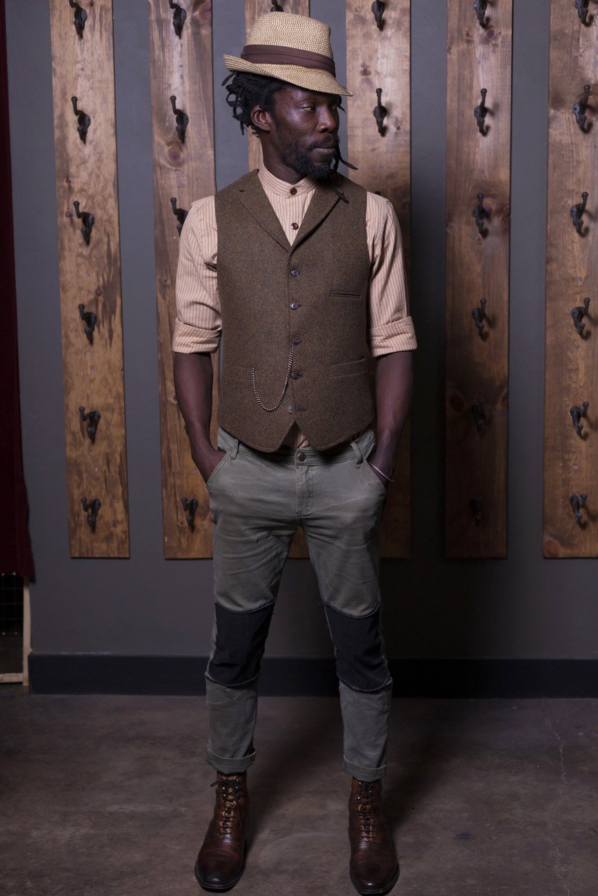 Bykowski Tailor & Garb Wool Victorian vintage inspired waistcoat Vest tailored waistcoat tailored fit prohibition Made in USA heritage clothing Gatsby Handcrafted English Tweed Edwardian Dapper Casual 1920's 1910's 1800's