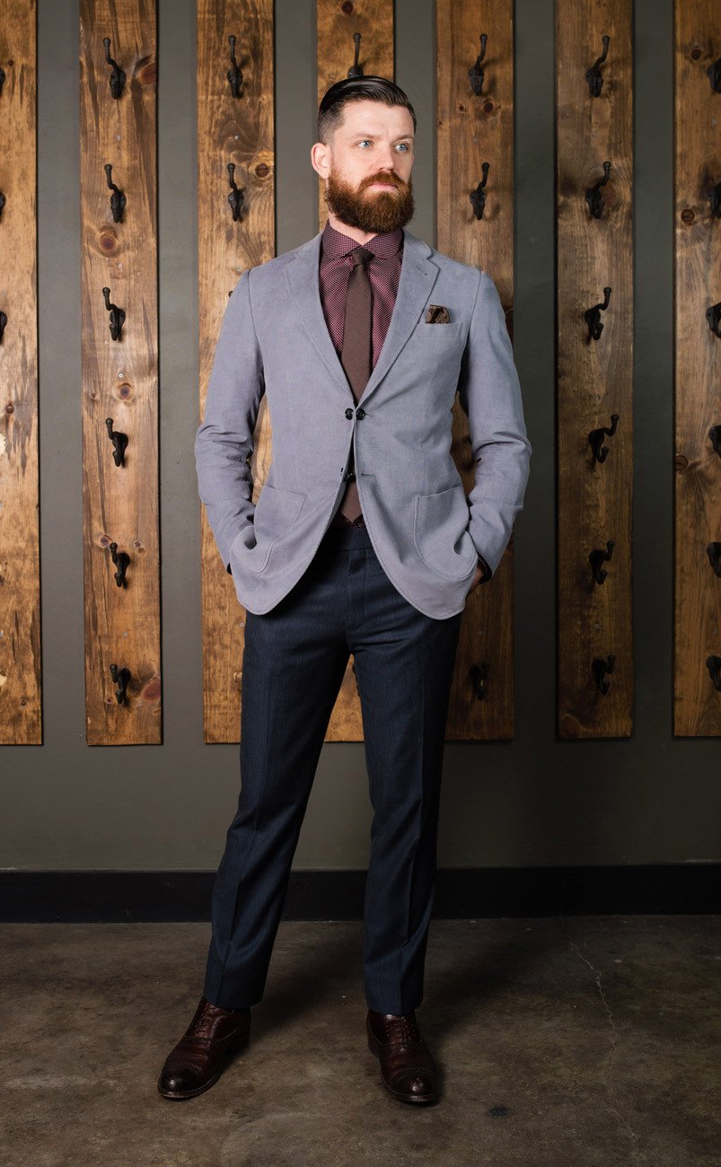Round Notch Blazer-Bykowski Tailor & Garb slim fit tailored fit vintage inspired Made in USA Gatsby Corduroy 1930's 1920's Classic Dapper