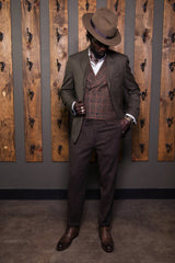 Bykowski Tailor & Garb -Wool vintage inspired tweed tailored fit suspenders slim fit Railroad prohibition peaky blinders Made in USA heritage clothing Handcrafted Gatsby English Tweed Dapper Casual Barbershop 1930's 1920's 1910's