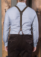 Bykowski Tailor & Garb Scofflaw Trousers brown vintage inspired suspenders tailored fit slim fit prohibition heritage clothing Gatsby Edwardian Dapper Cotton Casual Barbershop 1920's 1910's Made in USA Handcrafted Corduroy