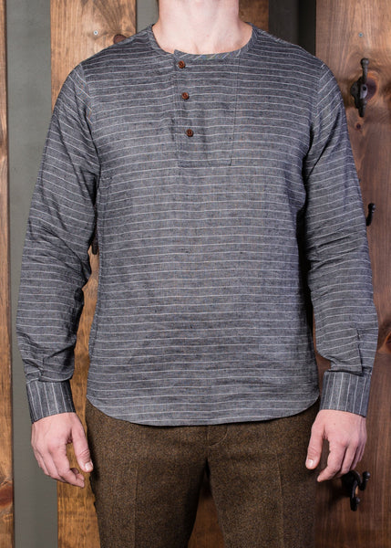 Slanted Placket Tie Shirt
