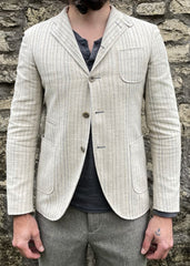 Linen Tab sack coat w/ ticket pocket