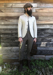 Linen Tab sack coat w/ ticket pocket