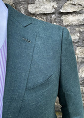 Notch Ticket Pocket Suit-Green