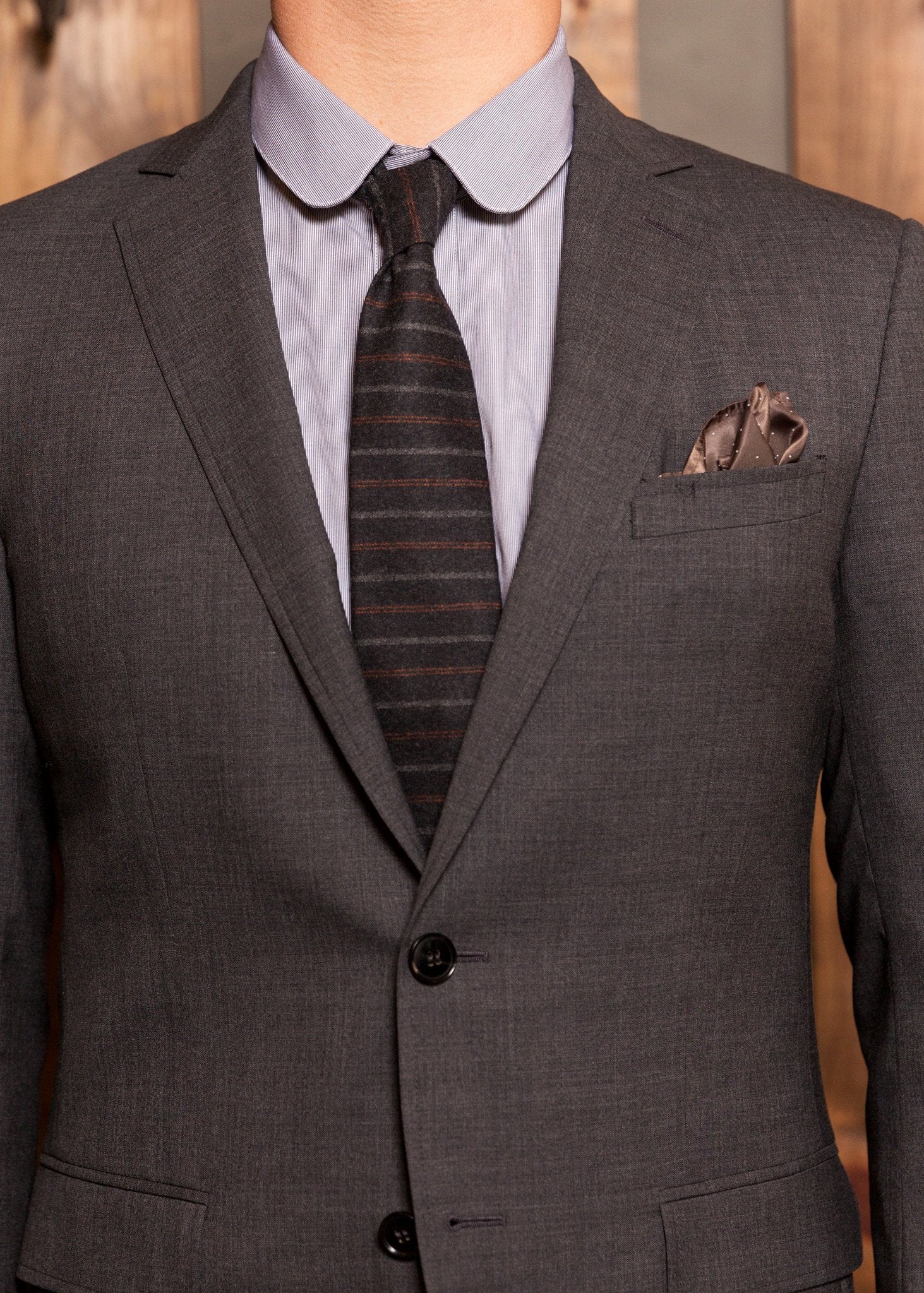 Men's Double Breasted Two-Piece Grey Suit