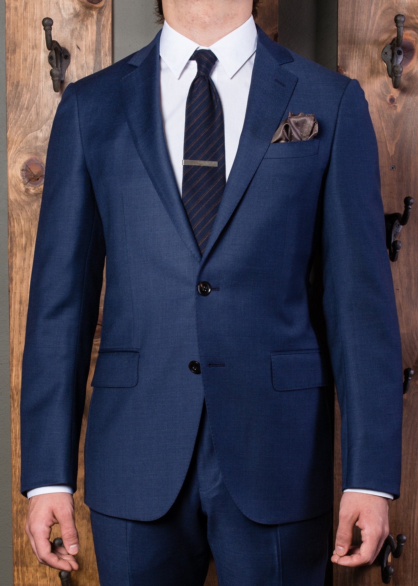 Navy 2 piece classic suit-Bykowski Tailor & Garb high armholes tailored fit slim fit Wool Made in USA hand crafted Gatsby Classic Dapper