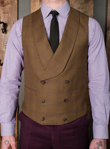 Bykowski Tailor & Garb peak blinders tailored fit slim fit lapel vest Gatsby Edwardian double breasted waistcoat double breasted Dapper Barbershop 6 button 1920's 1910's 1800's