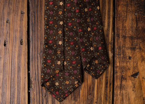 Brown Floral Necktie