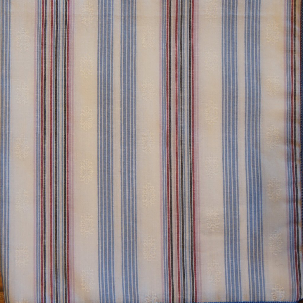 White with Blue and Red Stripes