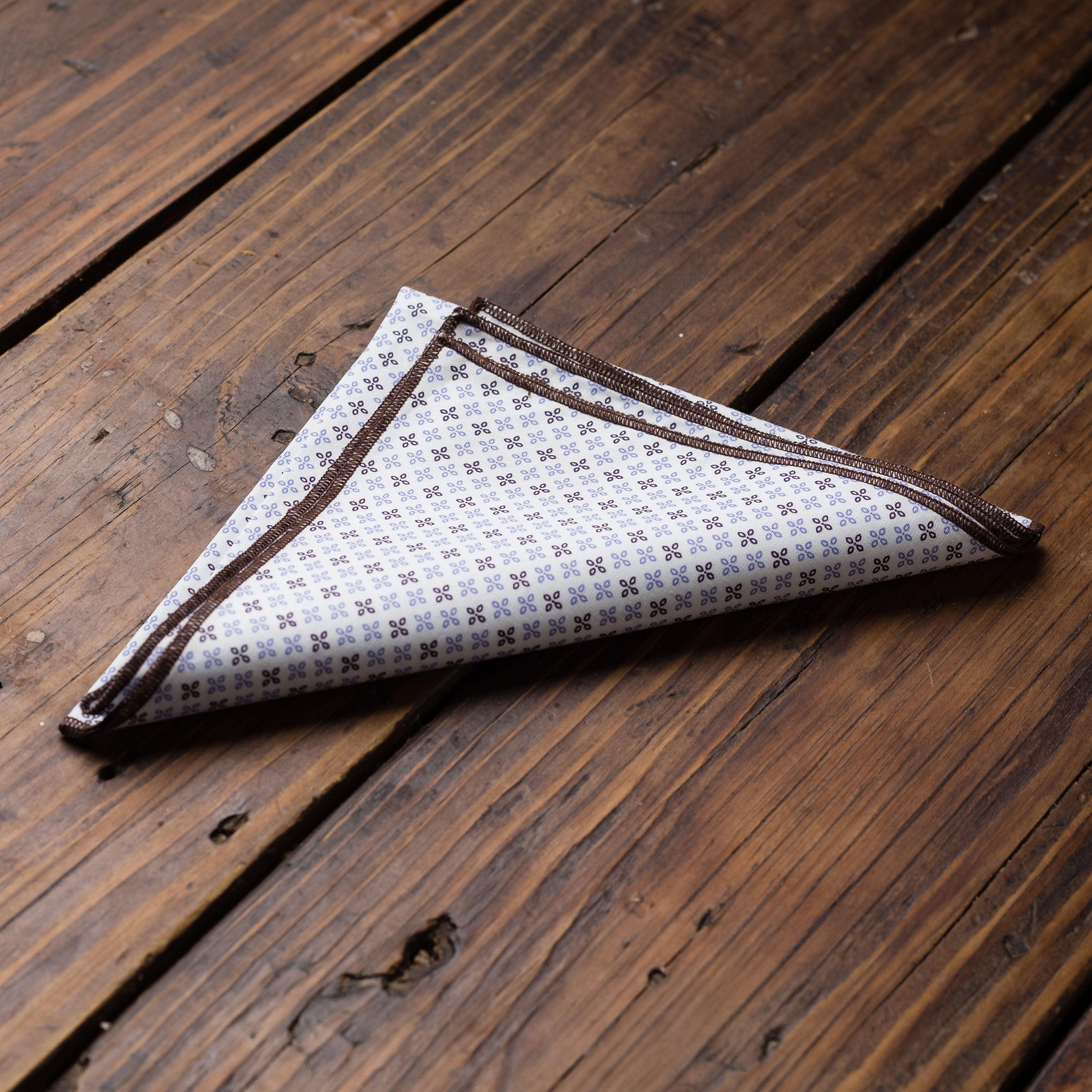 Blue Brown  Star Seed Pocket Square