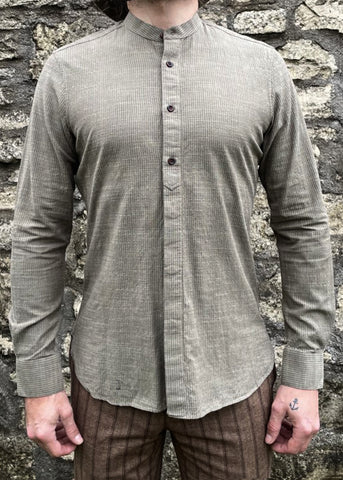 Blockcutter Shirt Grey/sage stripe