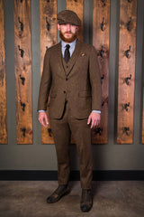 Classic Tweed Suit-Bykowski Tailor & Garb Wool vintage inspired slim fit prohibition peaky blinders Made in USA high armholes heritage clothing Handcrafted Gatsby English Tweed Edwardian Dapper Classic brown 1930's 1920's 1910's