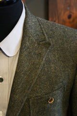 Bykowski Tailor & Garb -Derby Jacket peaky blinders Wool vintage inspired tweed tailored fit slim fit prohibition herringbone heritage clothing Gatsby English Tweed Edwardian Classic Casual 1930's 1920's 1910's