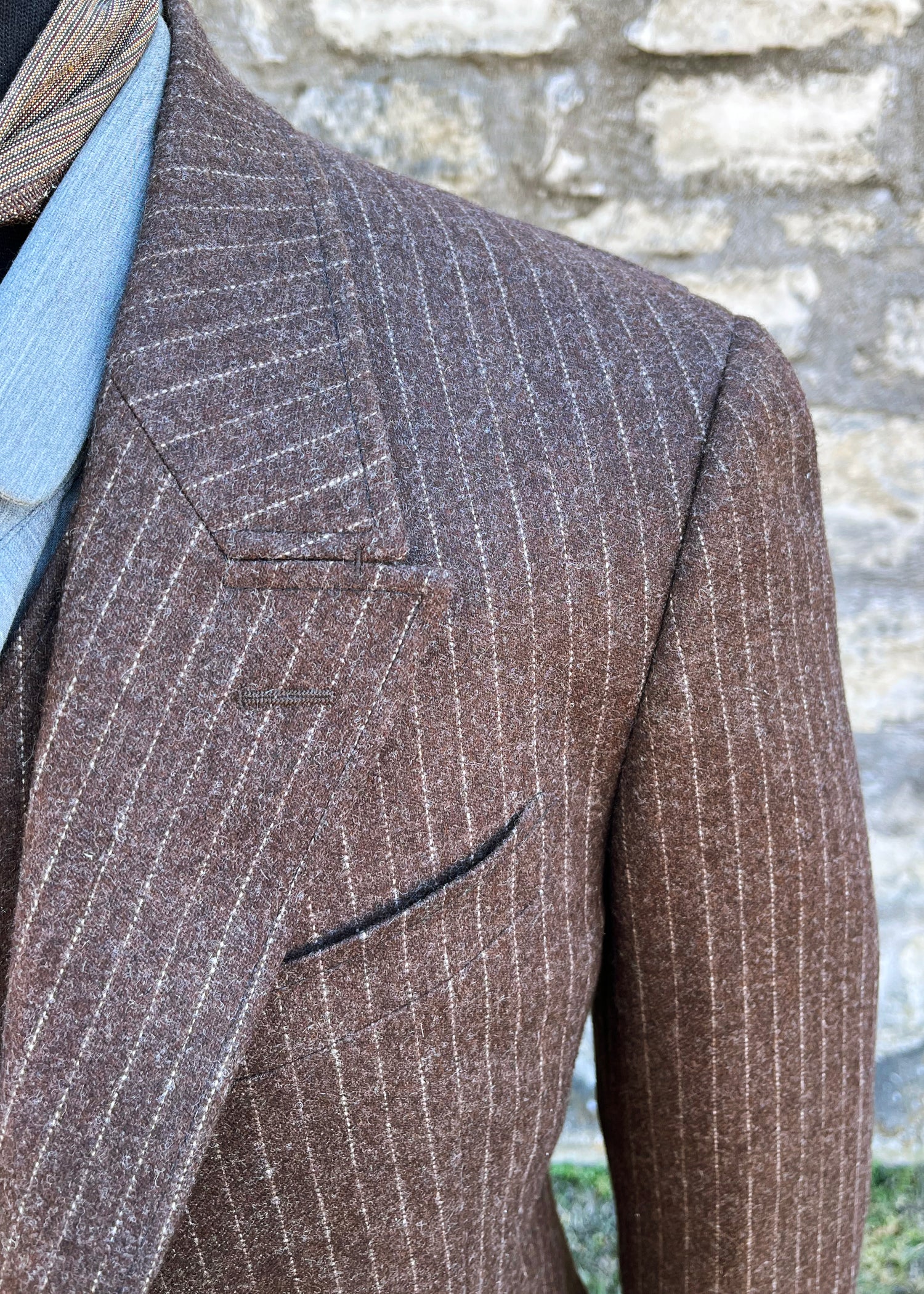 Fast Back Pleat Suit-Tweed Stripe