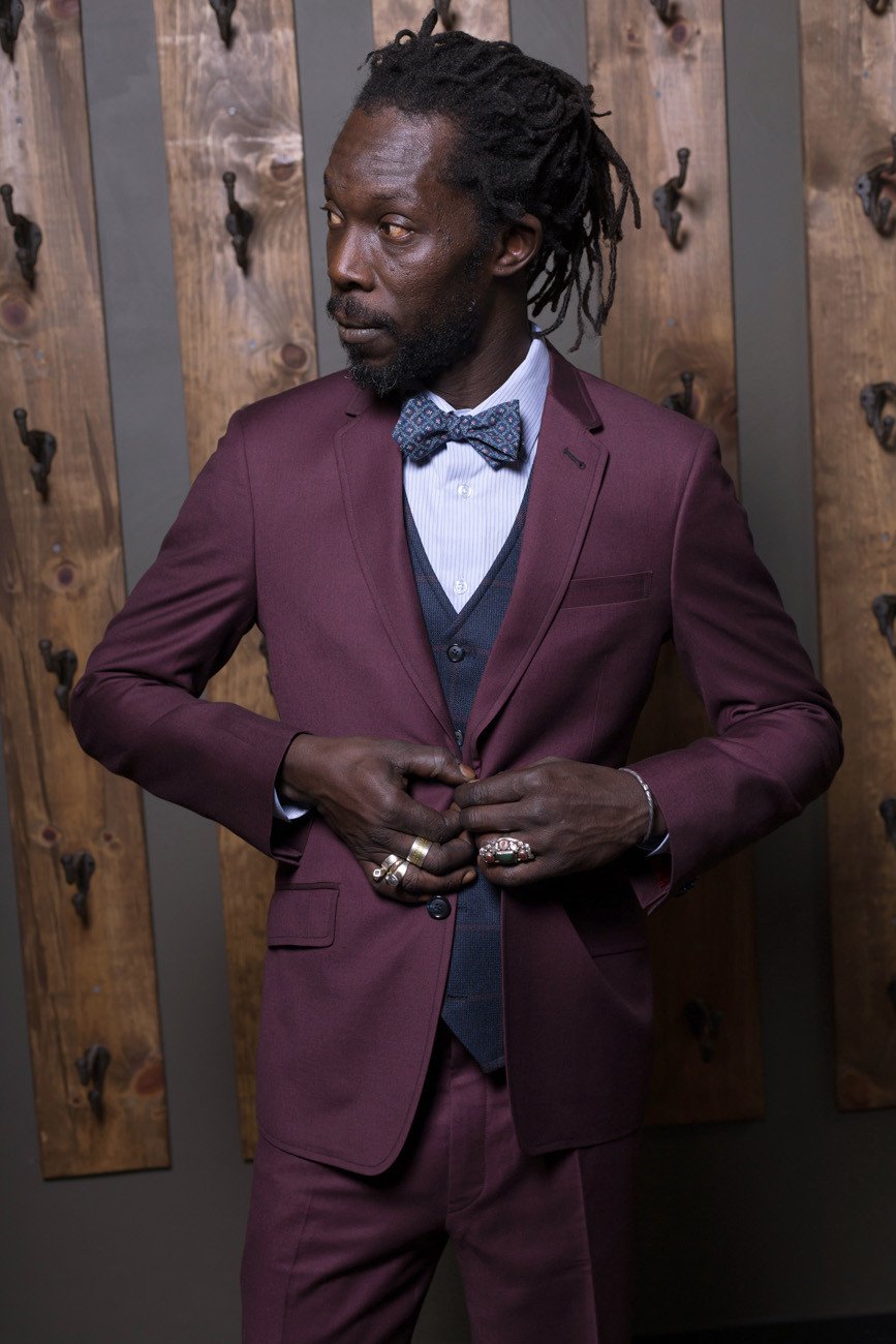 Mens Tailored Two Piece Maroon Suit