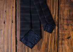Blue Gold Stripe Necktie