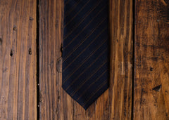 Navy Brown Slant Stripe Necktie